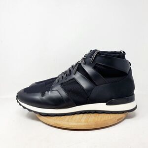 OAMC Marathon Mid Shoes Mens 12 Black Leather Mesh Lace Up Low Sneaker